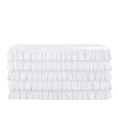 Dekoracja stołu na przyjęcie, Chiffon Table Skirt for Parties Weddings Cake Tables Multicolor 6ft 9ft 14ft(Colour 5,14ft)