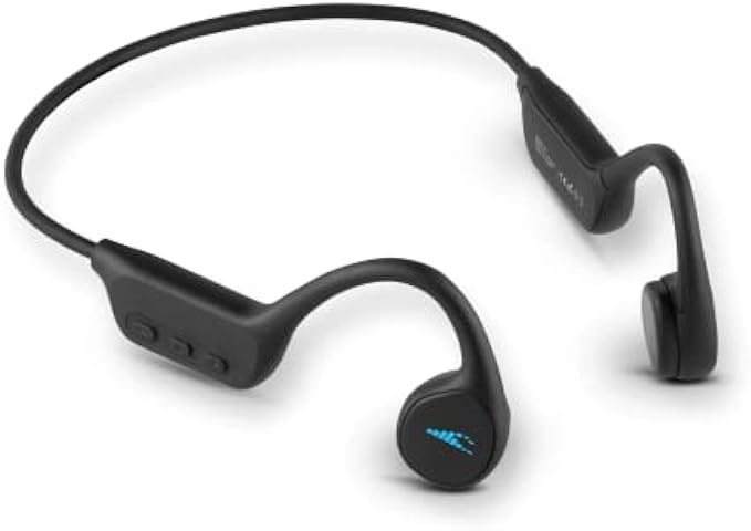 H2O Audio TRI Multi-Sport Waterproof Bone Conduction Headphones, Bluetooth Open Ear Headphones with Built-In MP3 Player -up to 6-Hour Battery Life, 8 GB -For Swimming, Running, Cycling, Hiking (Black)
