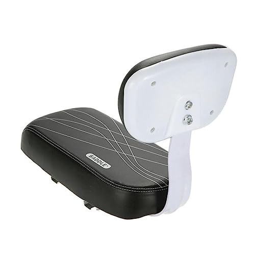 Abaodam 1 Pieza Asiento Trasero de Cuero para Bicicleta Ciclismo Asiento para cojín Trasero para Bicicleta Asiento Trasero Estable Asiento Trasero con Respaldo Black