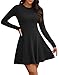 OFEEFAN Early Fall Fashion Dresses for Women 2025 Long Sleeve Dress Homecoming Dress Black Sweater Dresses L