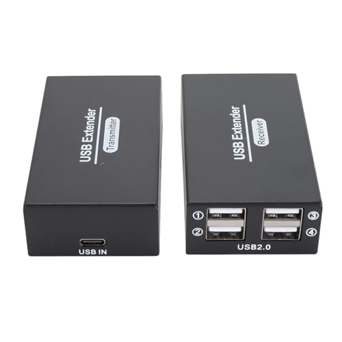Extensor USB a Través de Ethernet Extensión LAN RJ45 con 4 Concentradores USB 2.0, Extensor USB RJ45 a Través de un Ethernet Cat5e 6 7 Extensor LAN USB RJ45 Compatible con Todos