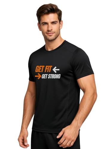 Image of 3Colors Men's Active Polyester T-Shirt | Quick Dry Gym Wear | Stretch Sports Tee for Workout, Running, Training | Slim Fit Performance T Shirt-GET FIT GET Strong