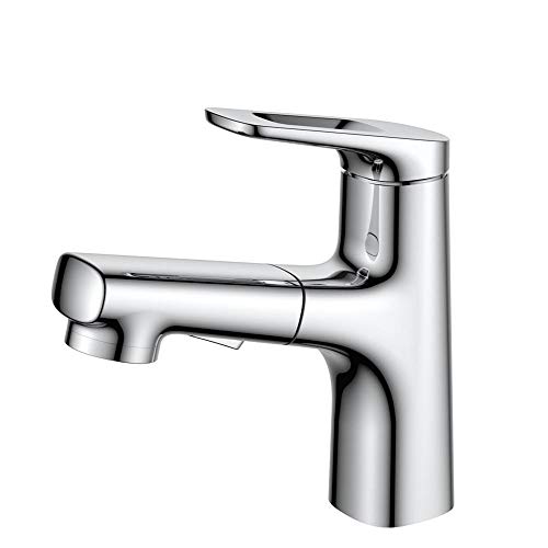Robinet de lavabo rétractable avec pistolet spray pour salle de bain