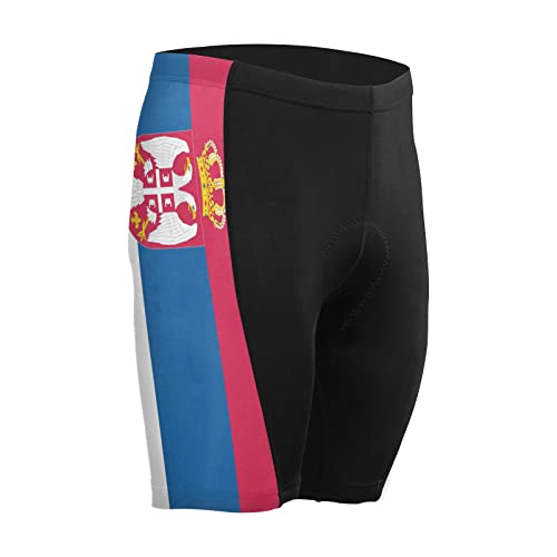 Serbia Flag Men's Bike Shorts Padded Cycling Bicycle Biking Shorts Tight Multicolor