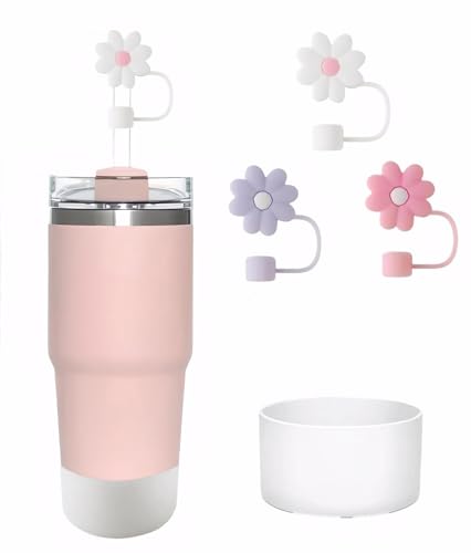 Thoquene Lot de 4 Couvercles de Cup Accessoires Pour Stanley,Comprend Une Housse de Protection Pour Le Fond de la Tasse