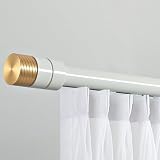 MYUYEE Riel de Cortina de Aluminio para Divisor de ambientes Barra para Cortina de Techo o Pared para 1 m-6 m,Techo Blanco de 1,6 m (2 x 80 cm)