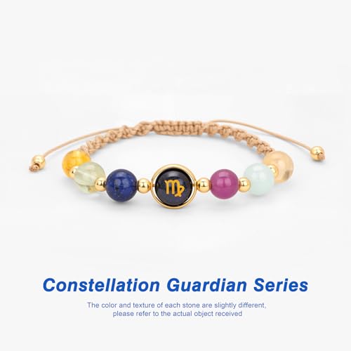 Zodiac Crystal Bracelets for Women 12 Constellations Healing Crystal Beads Bracelet Birthday Natural Stone Zodiac Gifts Horoscope Spiritual Bracelet2