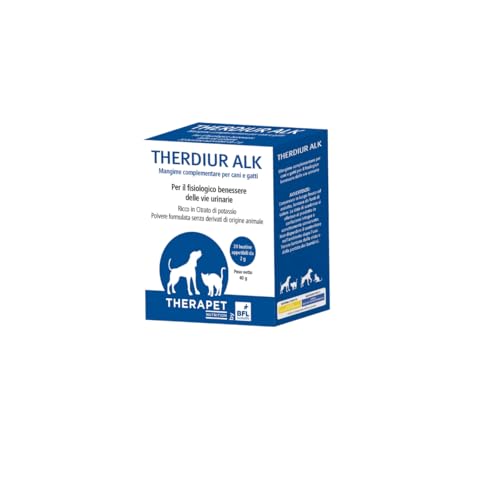 THERDIUR ALK 20 Bustine - Cani e Gatti | Integratore Vie Urinarie - Citrato di Potassio e Pilosella per Benessere Urinario e Alcalinizzazione Urine