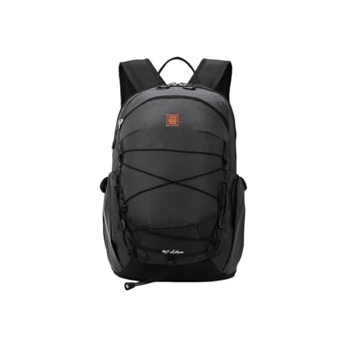 PORRASSO Mochila Outdoor Ligera 25L Mochila Nailon Impermeable Backpack Transpirable con Compartimento de Hidratación para Senderismo Viajes Uso Diario Negro