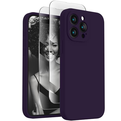 Image of FireNova Designed for iPhone 15 Pro Case, Silicone Upgraded [Camera Protection] Phone Case, Soft Anti-Scratch Microfiber Lining Inside, 6.1 inch, Purple