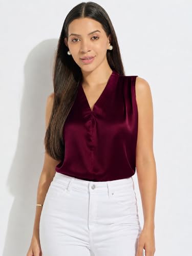 TRUSTROW pink satin top – image 2