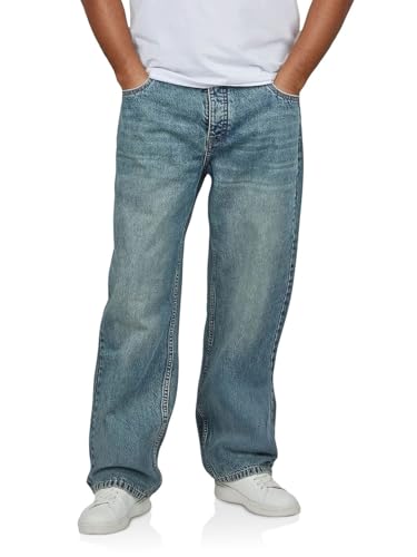 DENIMFY Jeans Herren Loose Fit DFMailo lässige Jeanshose Hose Baumwolle Denim, Länge:32L, Weite:38W, Farbe:Middle Blue Denim (M315)