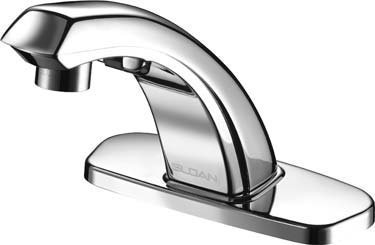 N/A Optima ETF-880 Sensor Activated Electronic Hand Washing Faucet with Metal Throat Plate, for Tempered or Hot/Cold Water Operation with 4" Trim Plate. Less Transformer with Below Deck Thermostatic Valve ETF-880-4-LT-BDT CP - Sloan 3365154