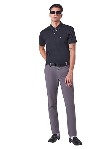 Image of Men's Solid Polo Collar Casual T-Shirt with Pocket | Cotton Polo Collar Half Sleeves Solid T-Shirt | Slim Fit Polos