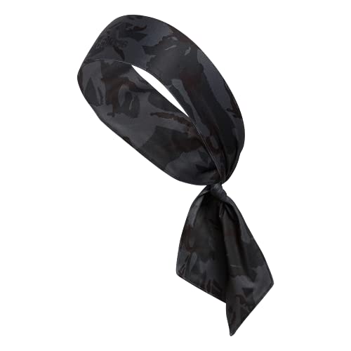 Image of adidas Alphaskin Tie Headband, Grey Six Camo /Black, One Size