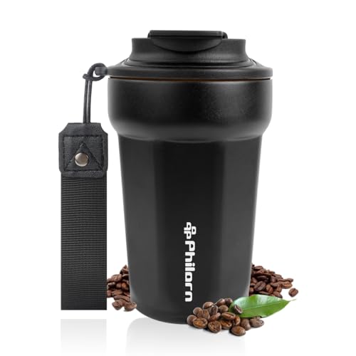 PHILORN 14oz Leak-Proof Insulated Coffee Travel Mug