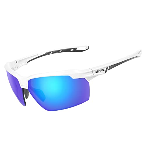 KAPVOE Sports Sunglasses Polarized Cycling Glasses Baseball Running Mountain Bike Triathlon Golf MTB for Men Women - K87