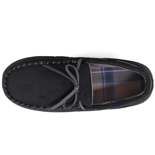 Image of ULTRAIDEAS Men's Luke Moccasin Slippers Memory Foam Cozy House Slippers, Warm Comfy Slippers for Men, Indoor Outdoor Loafer Anti-Slip Home Shoes