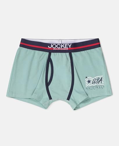 Image of Jockey UB03 Boys Super Combed Cotton Elastane Printed Trunk (Pack of 2)