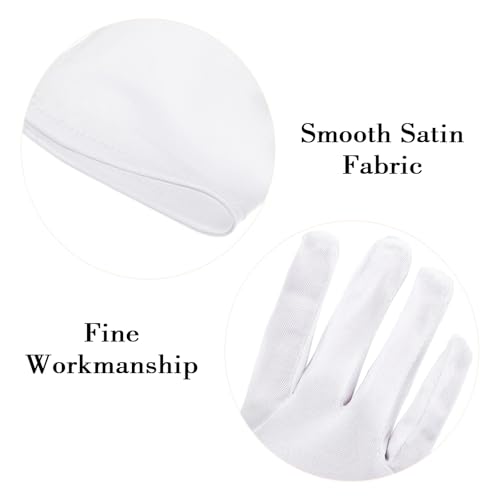 White Gloves for Girls, Satin Princess Gloves for Holiday and Pageant, Wrist Length, Small (4-14 Years)3