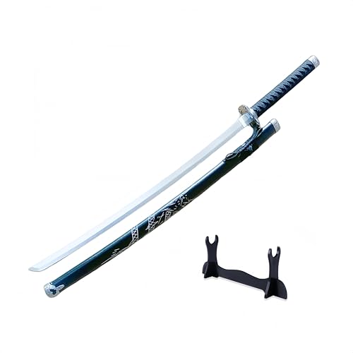 Épées, Épée décorative en Bois avec Fourreau Noir, détails sculptés, pour Cosplay et décoration de la Maison (Length 100cm)