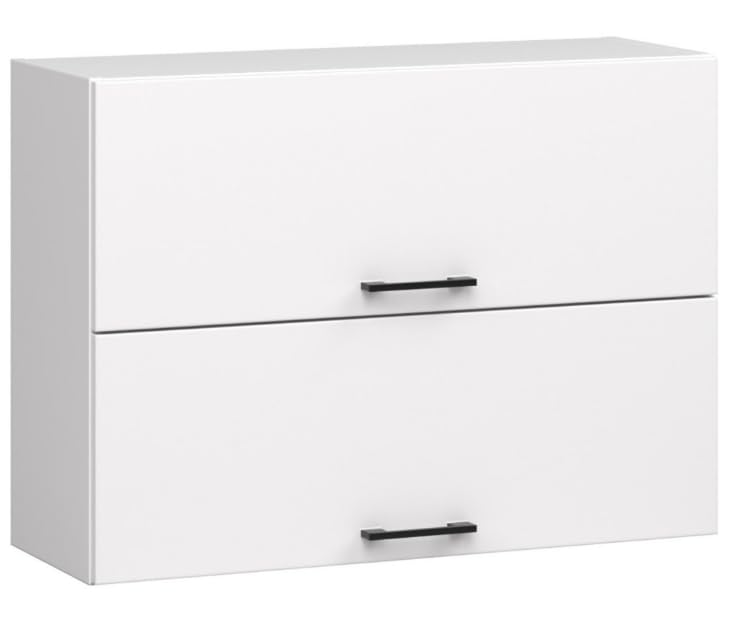 BDW - Armoire de Cuisine Suspendue Double Oliwia G2 W Blanche 80x30x58cm - Meuble Haut de Cusine – Mural -Complete – Placard Double – Vaiselle – Rangement