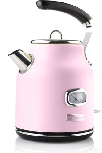 Westinghouse Rétro Bouilloire, 1,7 L, Avec Indicateur de Température et de Niveau D’eau, Filtre Anticalcaire, Protection Contre la Surchauffe, Sans Fil,...