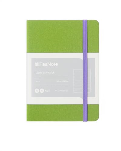 Image of A6 Lined Hardcover Notebook, 100 GSM Paper, Olive | Soft-touch Alpha3 PU cover, lay-flat sewn binding, elastic closure, compact for meetings, planning, and notes on the go