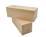 Zirbe Extra Groß Schnitzholz 2 Stk große Holzblöcke Kantholz mit Schnitzvorlage Zirbenholz zum Schnitzen Drechseln Holzfiguren Dekoration Basteln DIY (20*7*7cm)