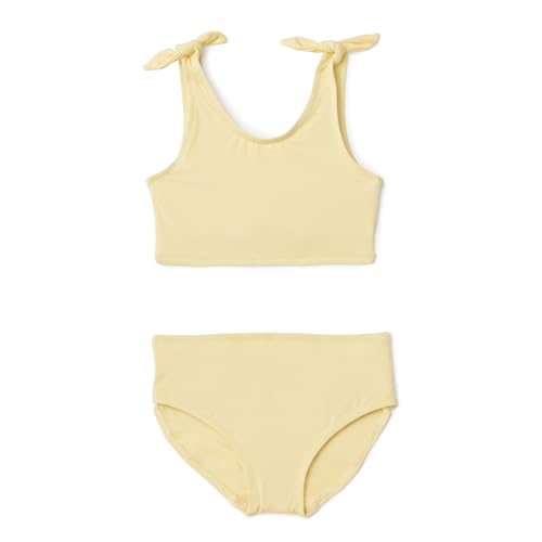 Amazon Essentials Bikini de Dos Piezas con Detalle de Lazo Niñas, Amarillo Claro, 9 años