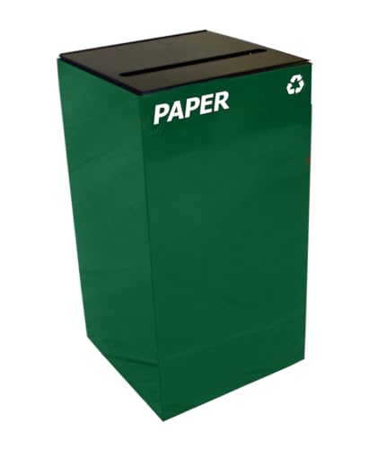 Witt Industries 28GC02-GN 28 gal Square Recycle Unit with Slot Opening Green