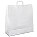 Produktbild 100 x Papier Tragetasche groß weiss 45+17x47 cm | stabile weiße Papiertüten | Paper Bag Flachhenkel | Papiertragetaschen Groß | HUTNER