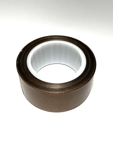 Image of 2 inch inch x 30 Feet x 5 mil PTFE Tape, PTFE Film Tape Sheets with Single Side Silicone Adhesive, High Temperature Tape (1 roll) - 51mm x 10 Meters 5 mil., Brown