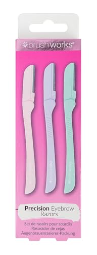 Brushworks Precision Lot de 3 rasoirs à sourcils Pastel