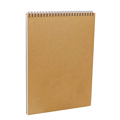 A4 Skizzenbuch, Skizzenbuch Kunstspirale 30 Blatt, 160g leere Seite Schrottbuch, Krafteinband Skizzenblock Kunstbuch für Erwachsene Kind Kinder (1 Pack) Cover