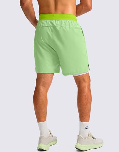 Soothfeel Shorts de corrida masculino 2 em 1 com 4 bolsos, 12,7 cm, secagem rápida, academia, treino