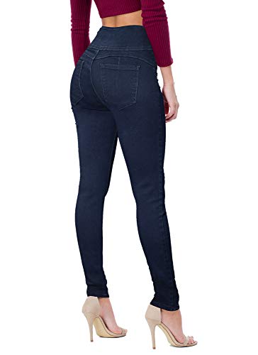 Hybrid & Company Women Fashion Destructed Skinny Jeans High Waist Stretch Denim Pants2