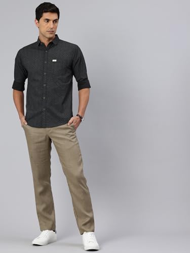 Image of Majestic Man Custom Geometric Printed Pure Cotton Slim Fit Casual Shirt