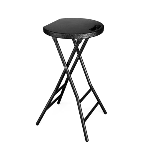 YOMT Portable Folding Stool, 24 inch Folding Bar Stool with Handle, Foldable Stool Chair for Adults, Heavy Duty Collapsible Stool for Kitchen Counter Room Home Camping Indoor Outdoor, Set of 1