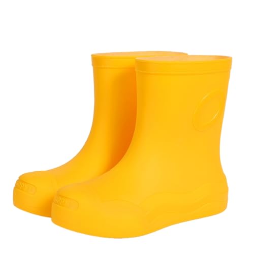 Generisch Gummistiefel Damen Damen Regenschuhe Slip Outdoor Casual Kurze Stiefel zum Wandern Camping Tägliche Wasseraktivitäten Bequem Leicht Gelbe Schuhe Damen Mit Absatz (Yellow, 39-40)