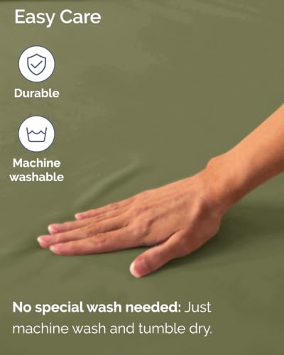 Image of Extra Deep Flex Top Split Head King Fitted Sheet - Hotel Luxury Single Fitted Sheet Only - Easily Fits 18 inch to 24 inch Mattress - Ultra Soft, Wrinkle Free w /Extra Deep Pockets - Sage Green