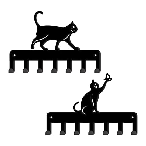 SUPERDANT Schlüsselhalter Aus Metall Katzenkralle Schmetterling 2 Haken Schwarzes Eisen Wandhaken Dekorativer Haken Organizer Rack Cover
