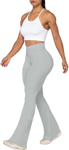 Image of Sunzel Flare Leggings, Crossover Yoga Pants with Tummy Control, High-Waisted and Wide Leg