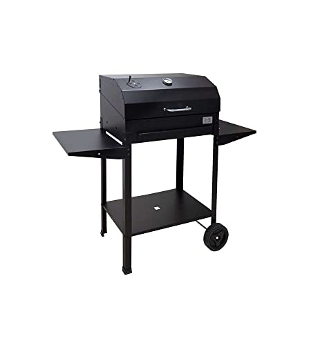 Barbecue à charbon en fer Ercole 70 x 40 x 102 h avec plans de soutien Latéraux - BBQ Artisanal