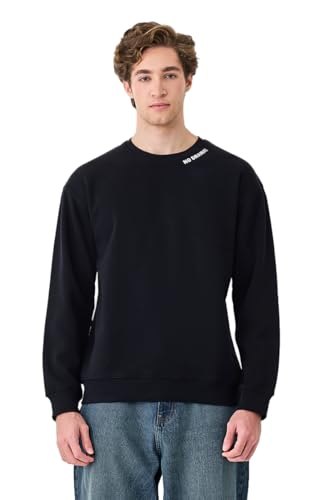 Image of SNITCH Men's Sweater | No Drama Graphic Print Trendy Pullover with Crew Neck & Long Sleeves | Cotton Blend Relaxed Fit Casual Winter Wear Top for Men