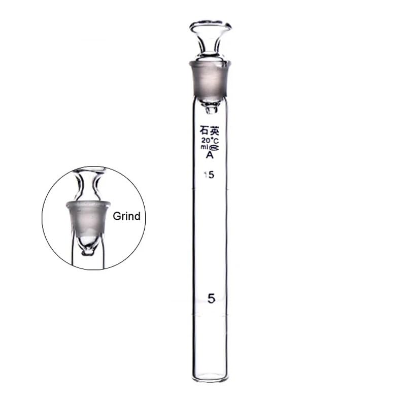 Kwarcowa probówka laboratoryjna o pojemności 15 ml z pokrywką — materiał JGS-2 odporny na wysokie temperatury