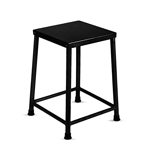 Image of MILAD SAIFIX Sitting Stool for Indoor Or Outdoor | Metal Lightweight | Office & Home | Kitchen & Garden | Heavy Duty | Table (30 L x 30 W x 50 H CM's, Black Color)