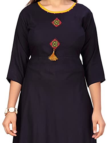 Image of muhuratam Girls Navy Blue Colour Kurti (KURTI-9706-NAVY-BLUE-38)