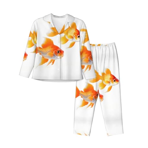 Pyjama poissons rouges manches longues fini les nuits froides grâce au coton