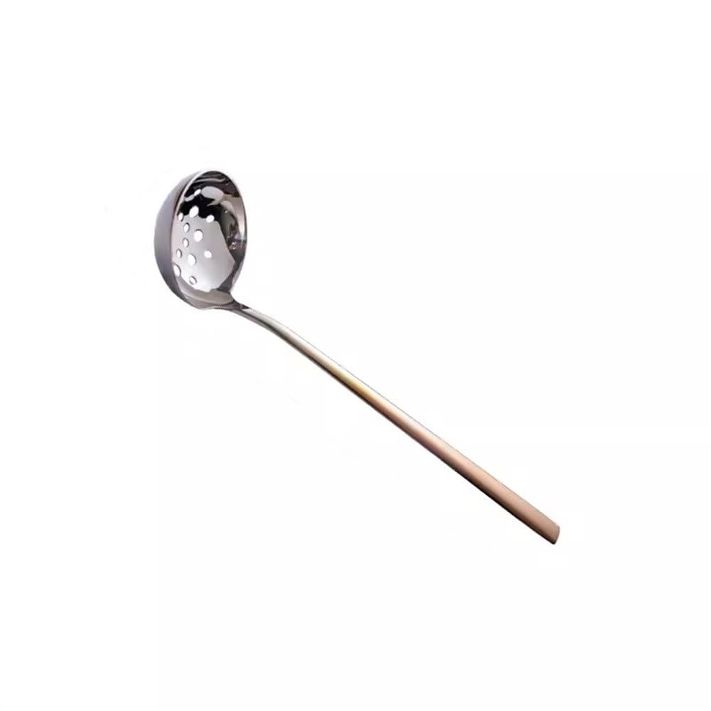 Schaumlöffel Langer Griff undichter Löffel, verdickter Edelstahllöffel(Colour 1)